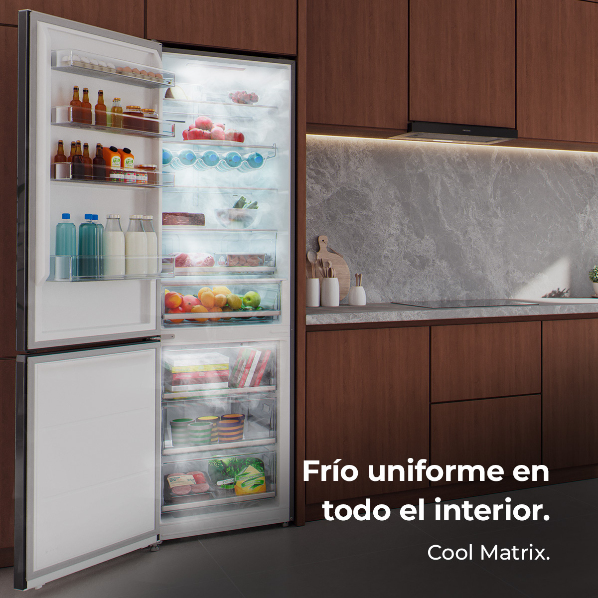 Bolero CoolMarket Combi 456 Black Glass E | Envío, instalación y retirada RAEE gratis – foto detalle 2